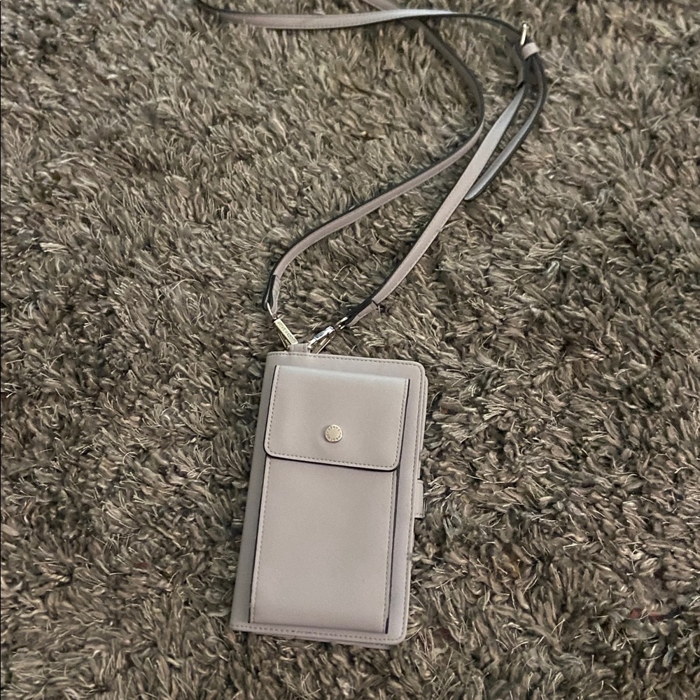 EUC Gray Crossbody Wallet with Strap